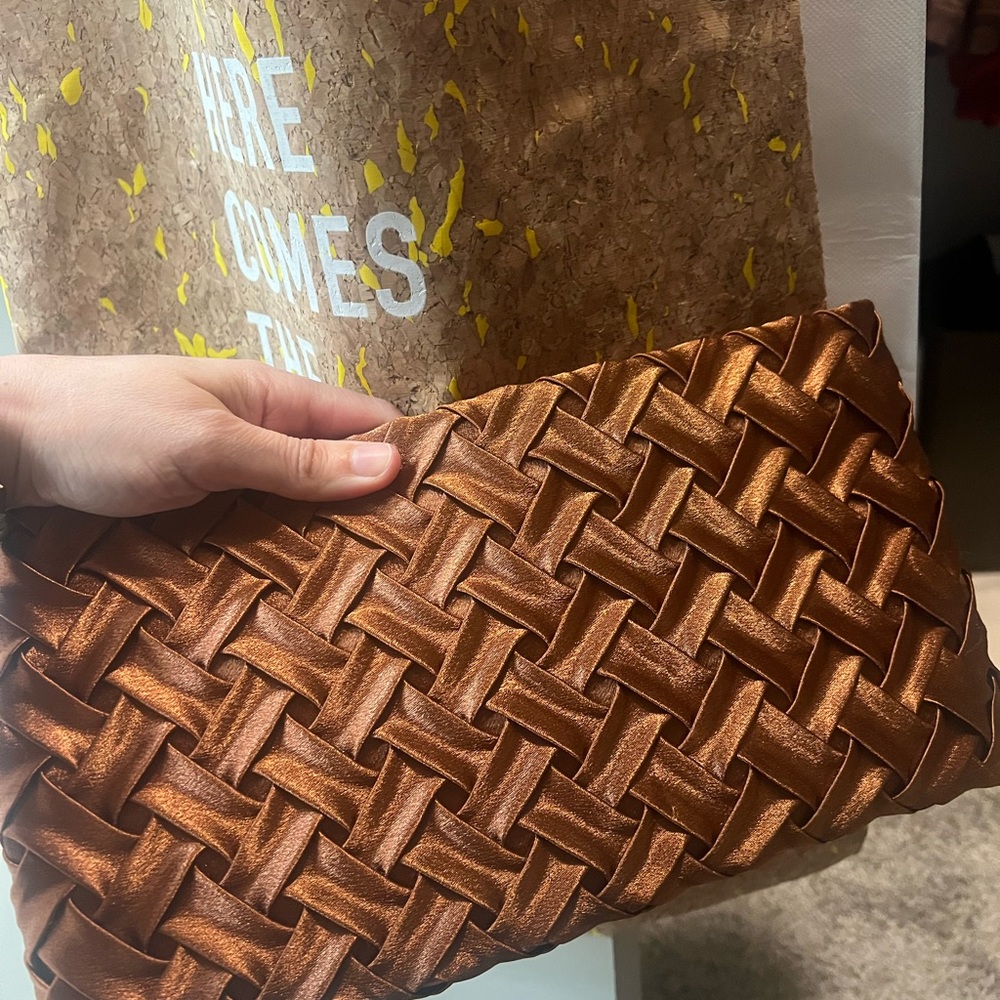 Anthropologie Bronze Woven Bag - Picture 9 of 10